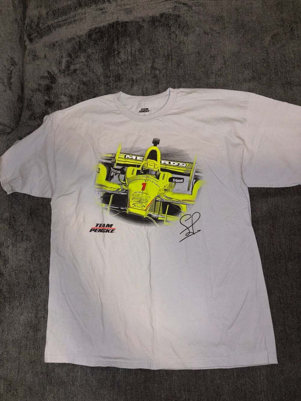 Team Penske Indycar Graphic T-Shirt XL White Simon Pagenaud #1 Racing